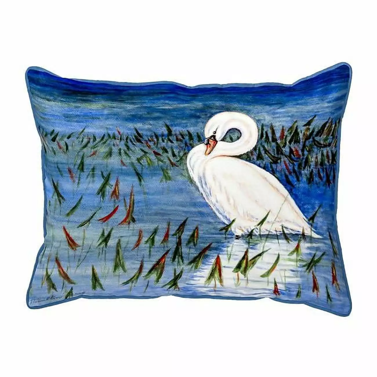 Betsy Drake ZP777 22 x 22 . Mute Swan Extra Large Pillow Sofa Decor