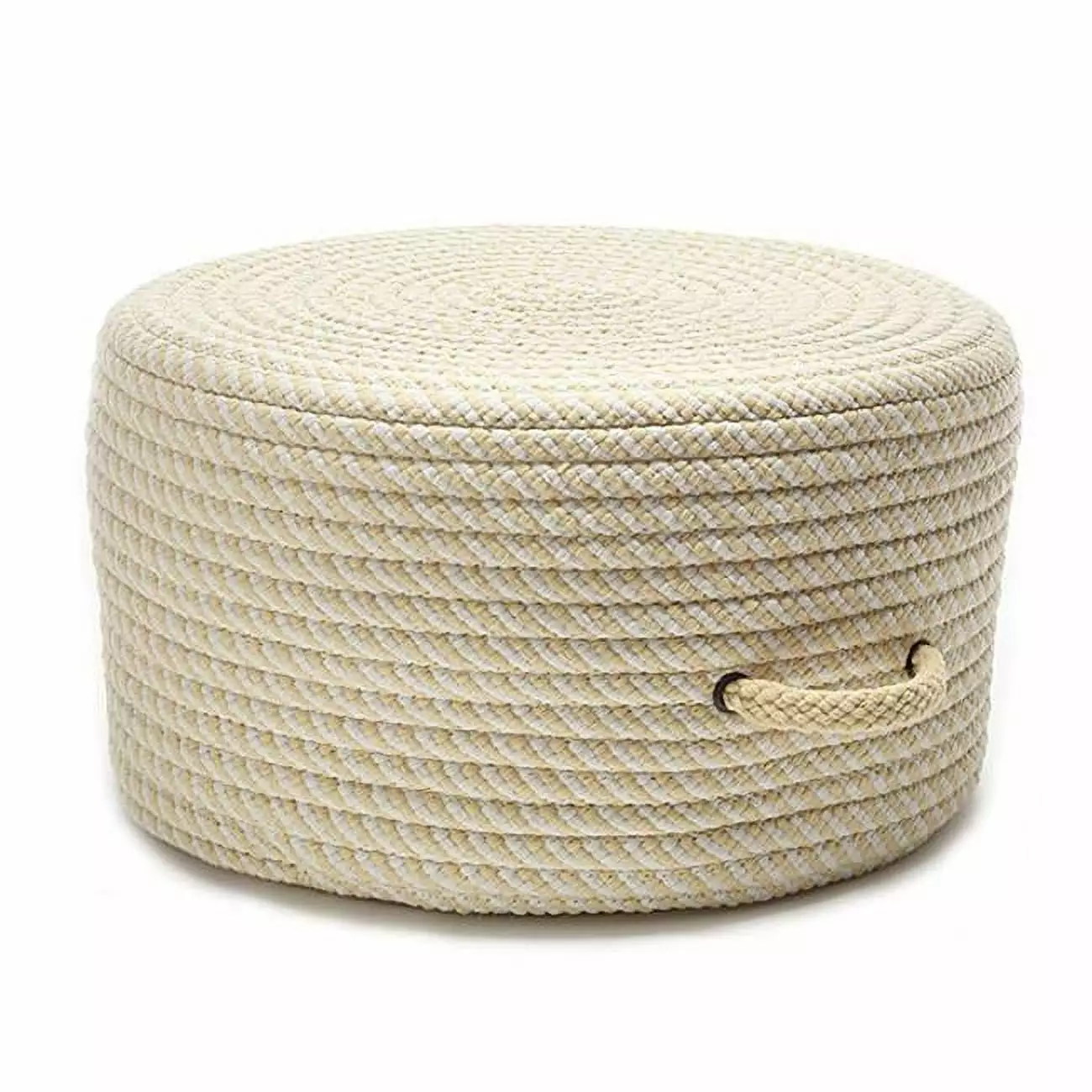Colonial Mills 20 x 20 x 11 Bright Twist Pouf Banana & White