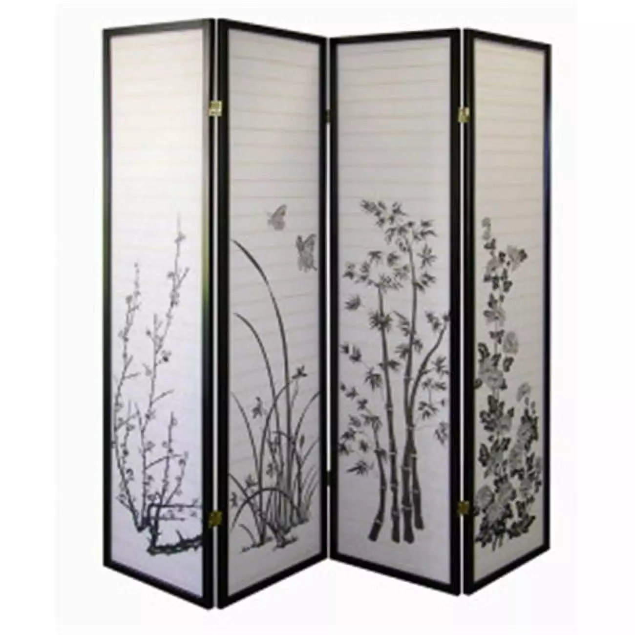 4 Panel Room Divider Floral Design Folding Privacy Screen Home or Office Décor ComfyCushions