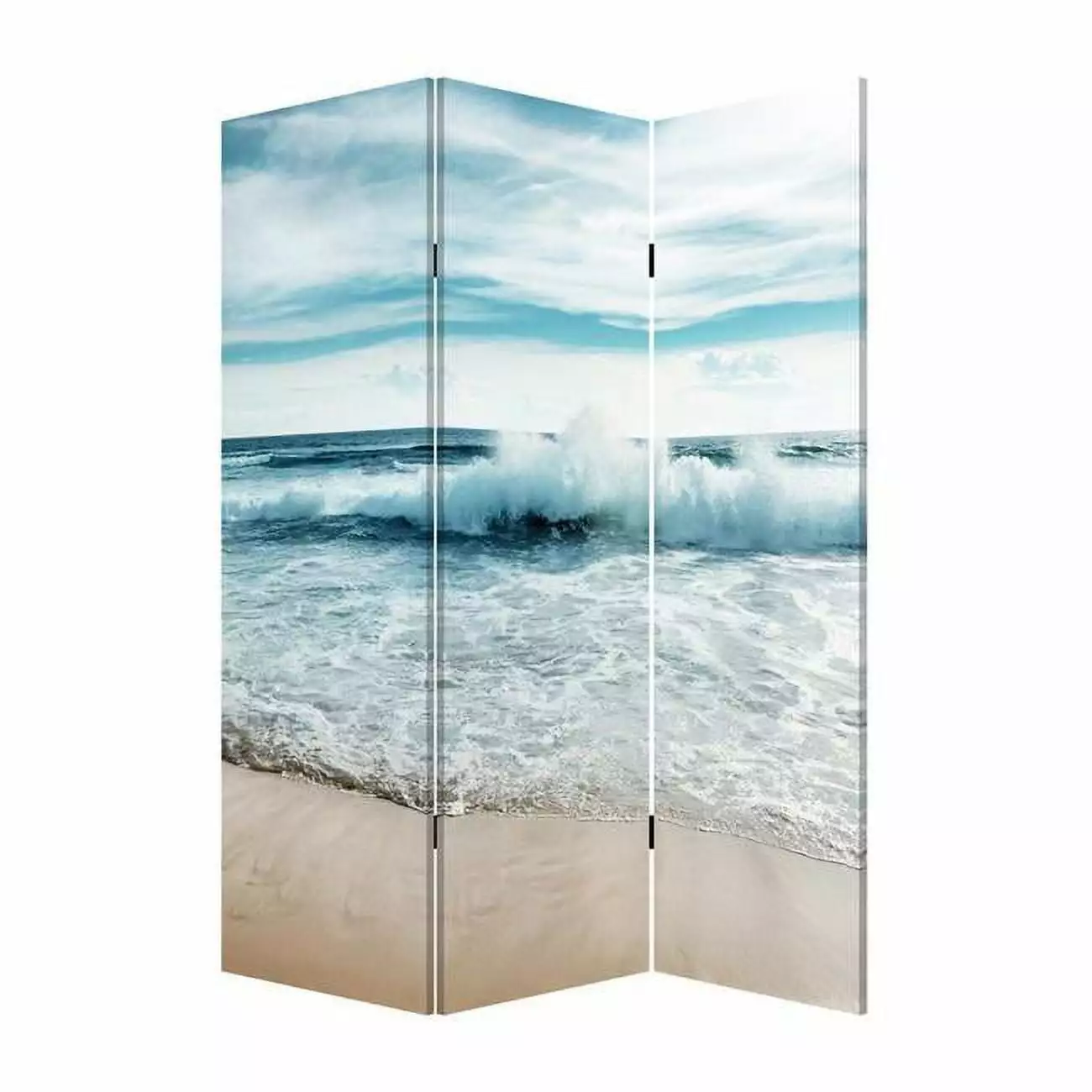 Surf Up Screen - Beach Themed Room Divider - 72 Inch Tall Decorative Screen Jagged Designs