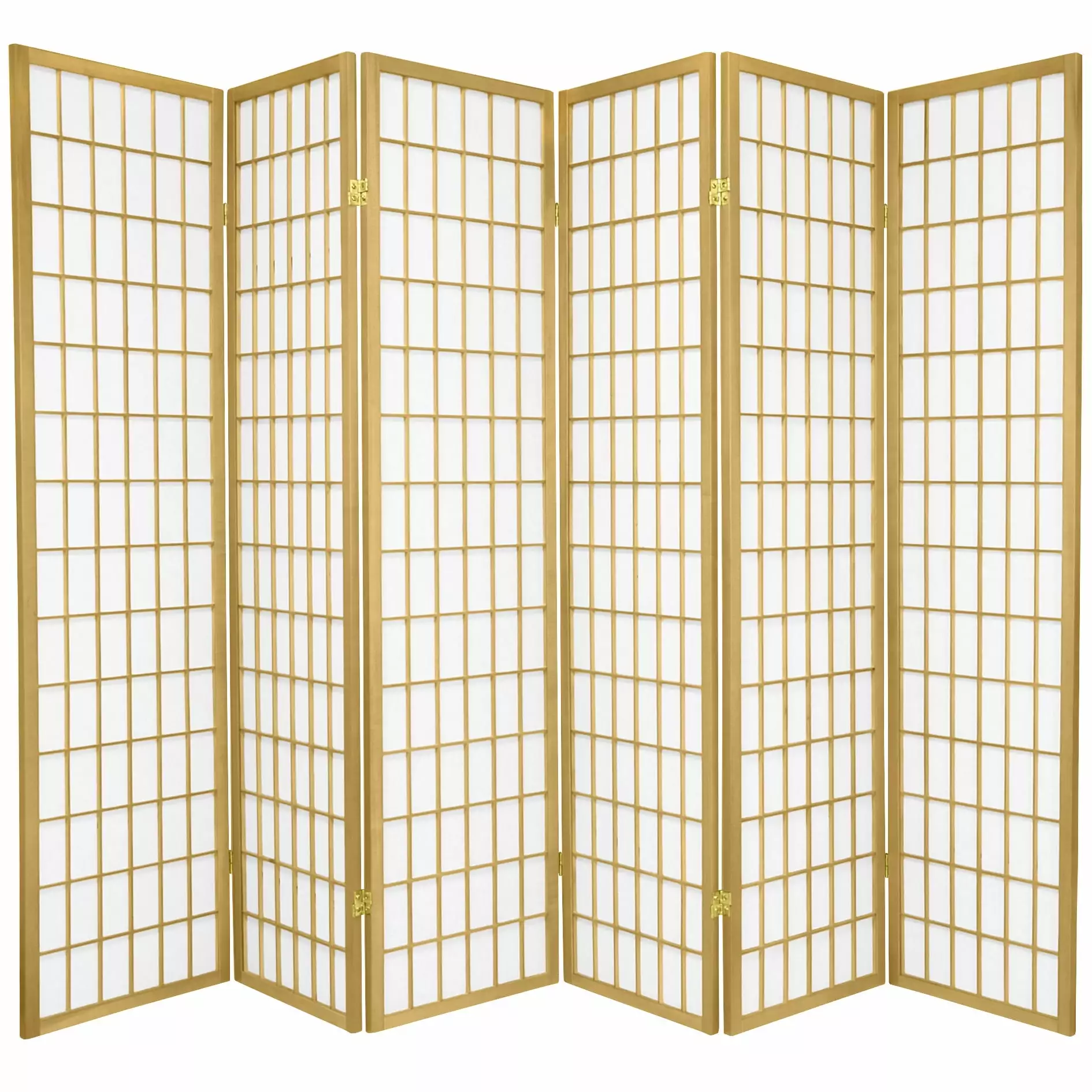 6 Foot Tall Window Pane Special Edition Gold 6 Panel Room Divider Oriental Furniture