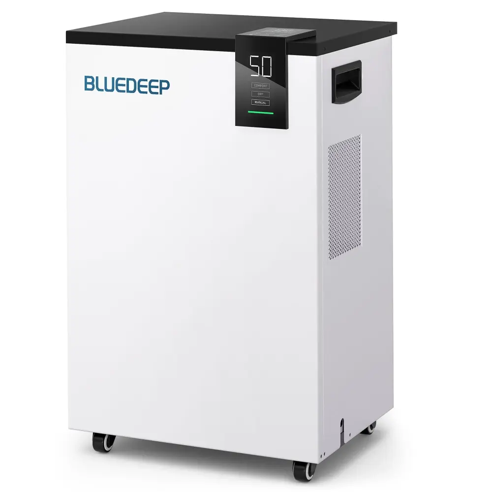 190 Pints Auto Defrost Commercial Dehumidifier Water Tank 7600 ft² Space - Bluedeep DK190