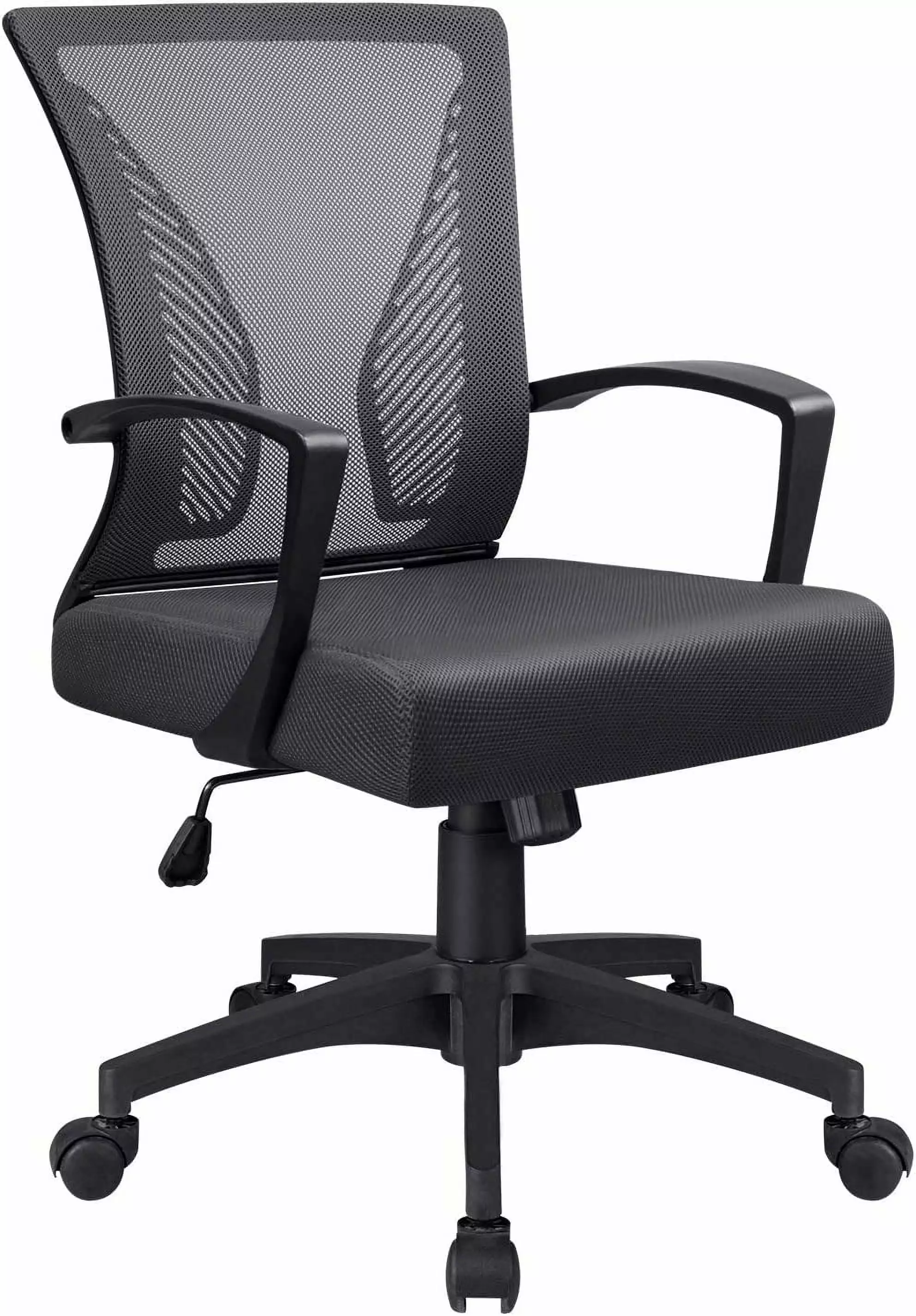 Ergonomic Mid-Back Mesh Office Chair, Swivel Computer Desk Chair Lumbar Support and Armrests, Rolling Task Chair Home Offi...