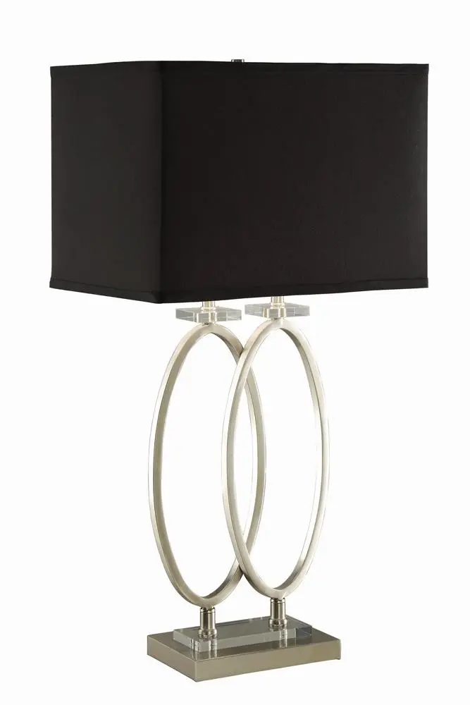 Izuku Rectangular Shade Table Lamp Black and Brushed Nickel Desk Lamp