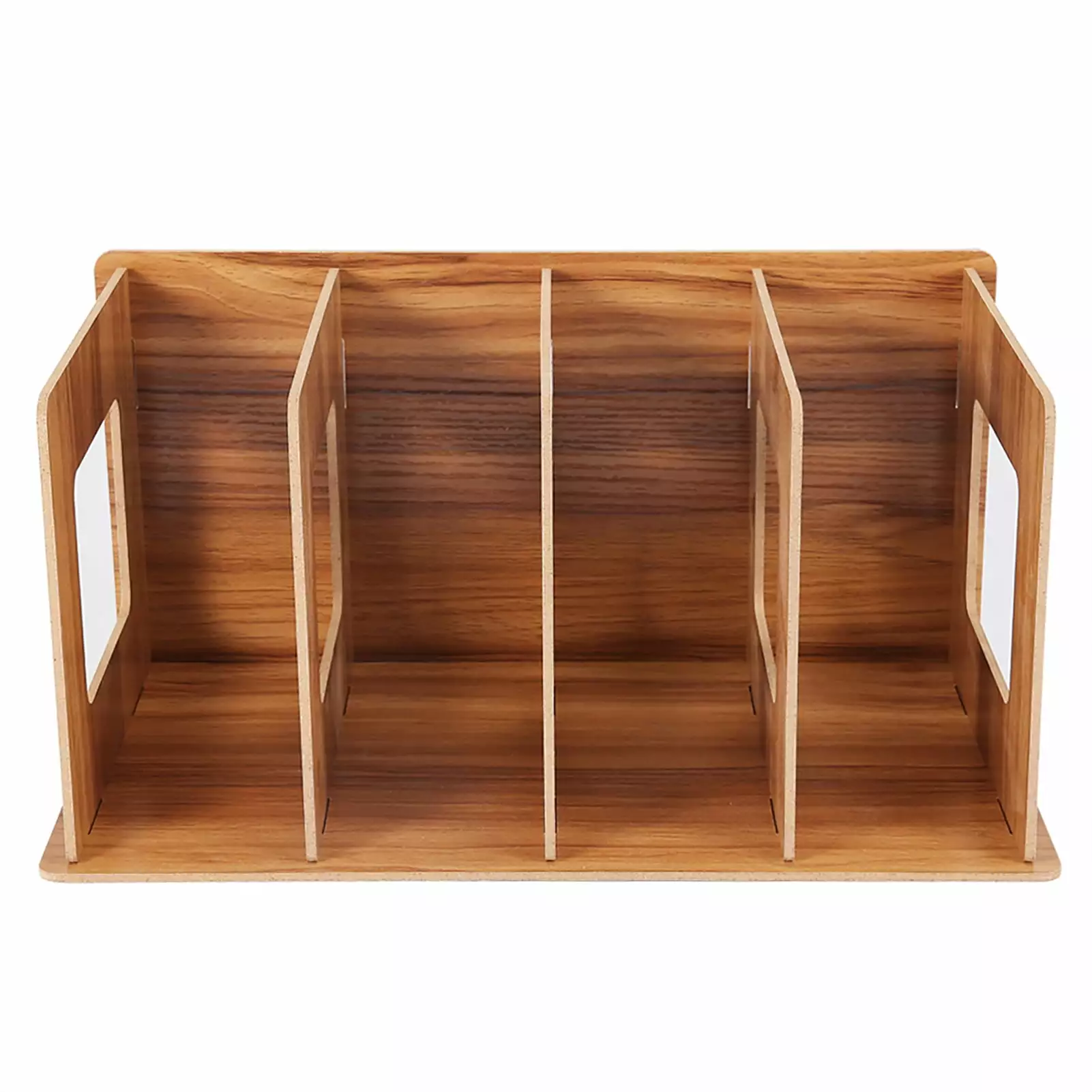 Lojalitet Wooden DIY Desktop Bookshelf Rack Brown Students Kids Adults Books DVD Storage