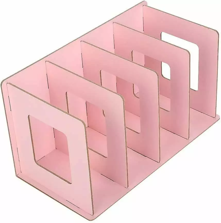 Pink Desktop Bookshelf Rack Wooden Storage Holder Students Kids Gift Shengyu