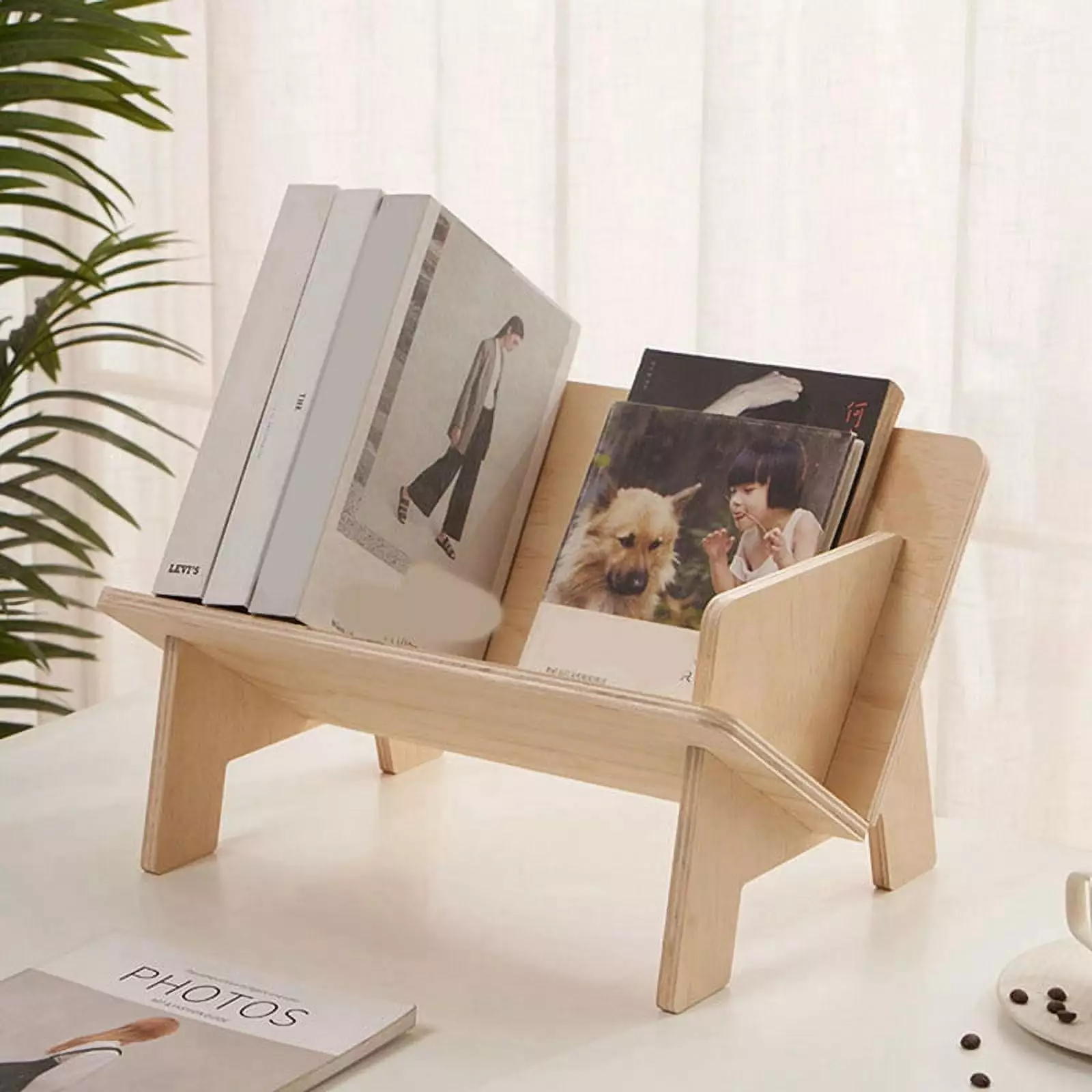 Wooden Tilted Tabletop Bookshelf Kids Bookcase Rustic Desktop Storage Organizer Display Bookshelf Growment