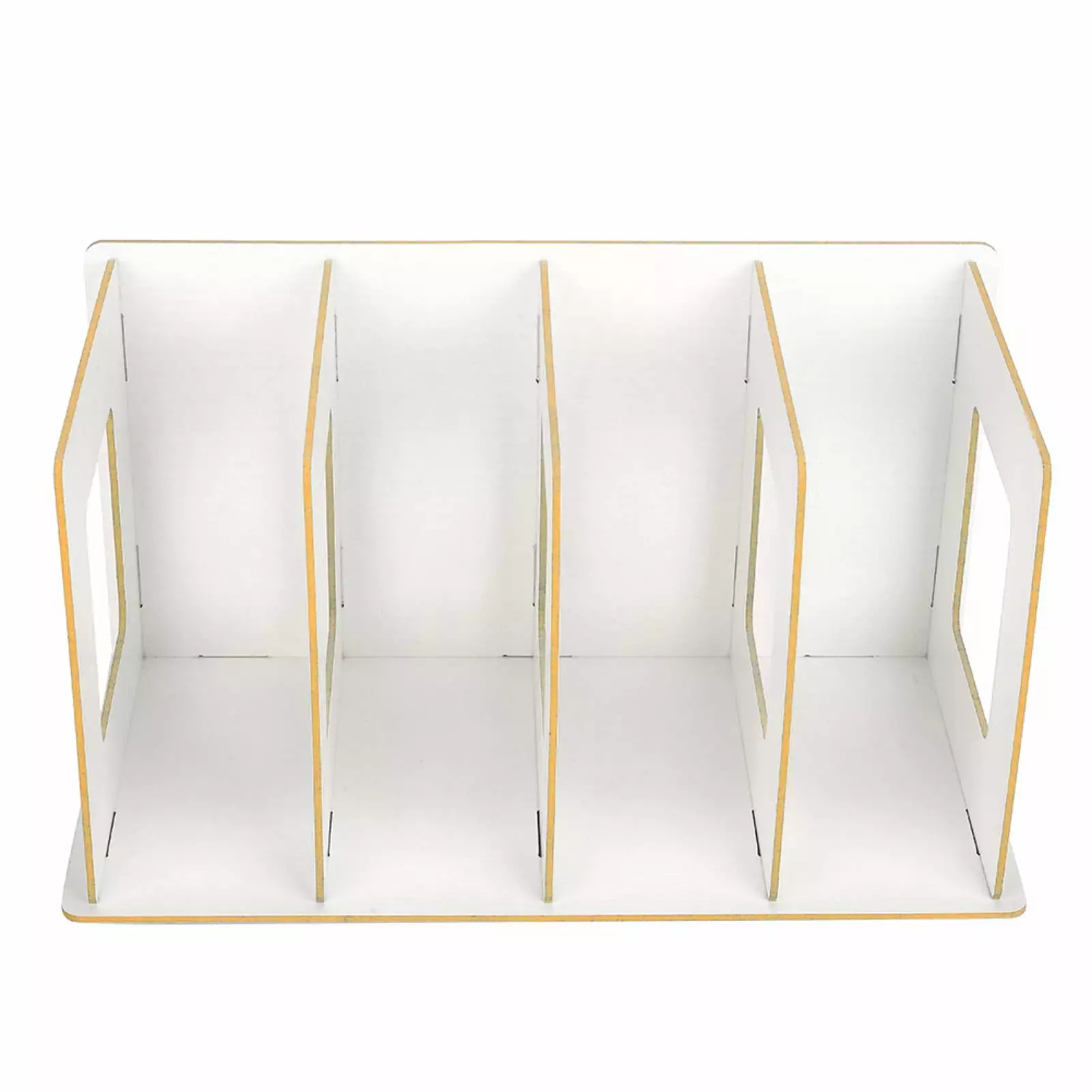 Wooden DIY Desktop Bookshelf Rack Books DVD Storage Holder Students Kids Adult Warm White zhenghaodianzikeji