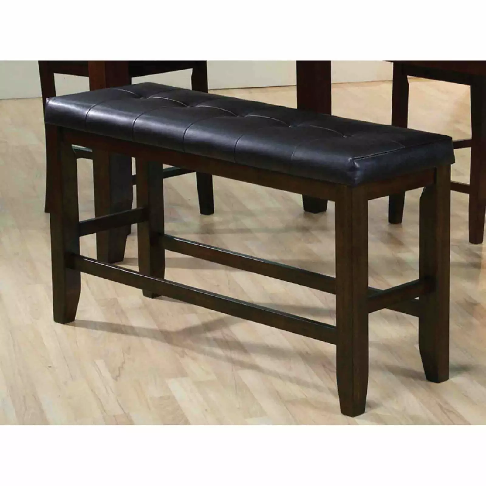 Benzara Comfy Backless Wooden Counter Height Dining Bench Kitchen and Bar Benches Benjara