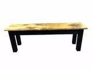 BARNWOOD & BLACK BENCH-24 - Solid Wood Farmhouse Dining Bench Kitchen and Entryway Benches Ezekiel and Stearns