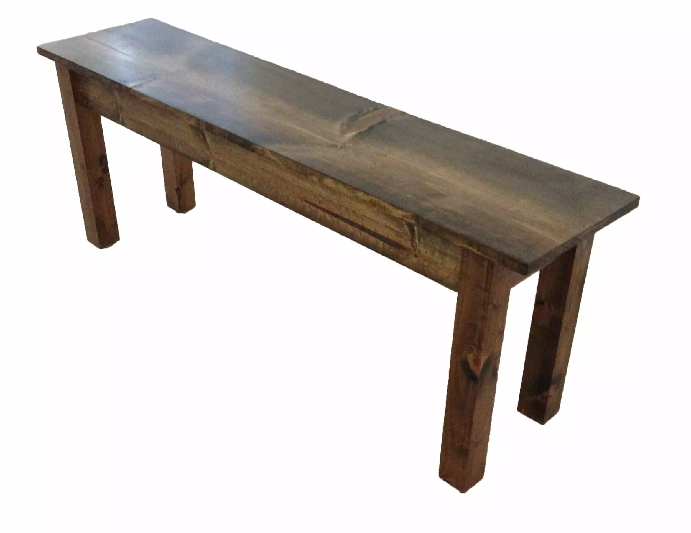 YUKON BENCH-72 Inch Rustic Wooden Bench Dining Room or Entryway Benches Ezekiel and Stearns