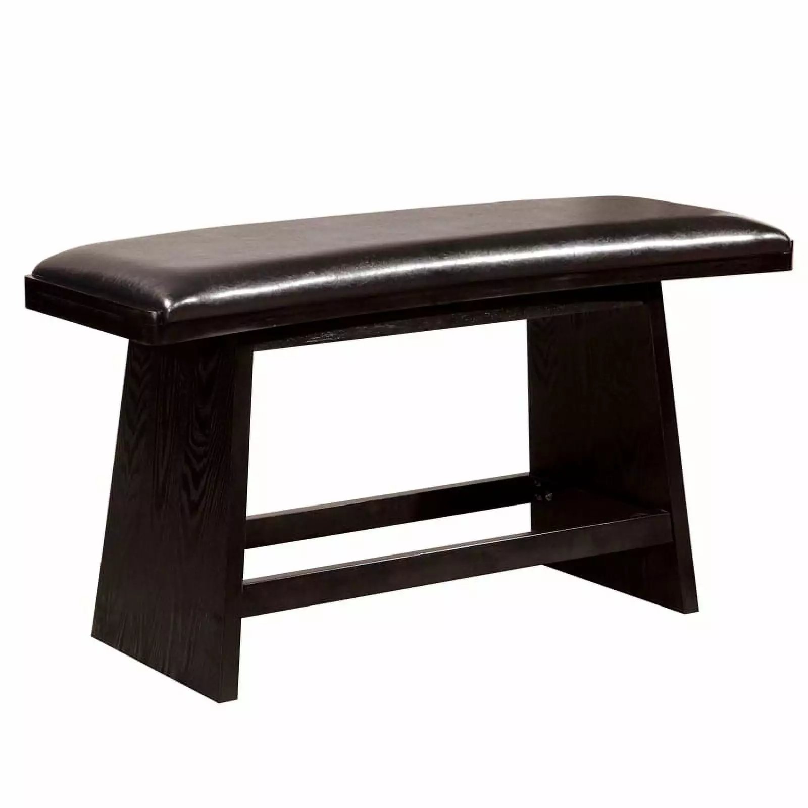 Furniture America Omura Black Faux Leather Padded Dining Bench Benches