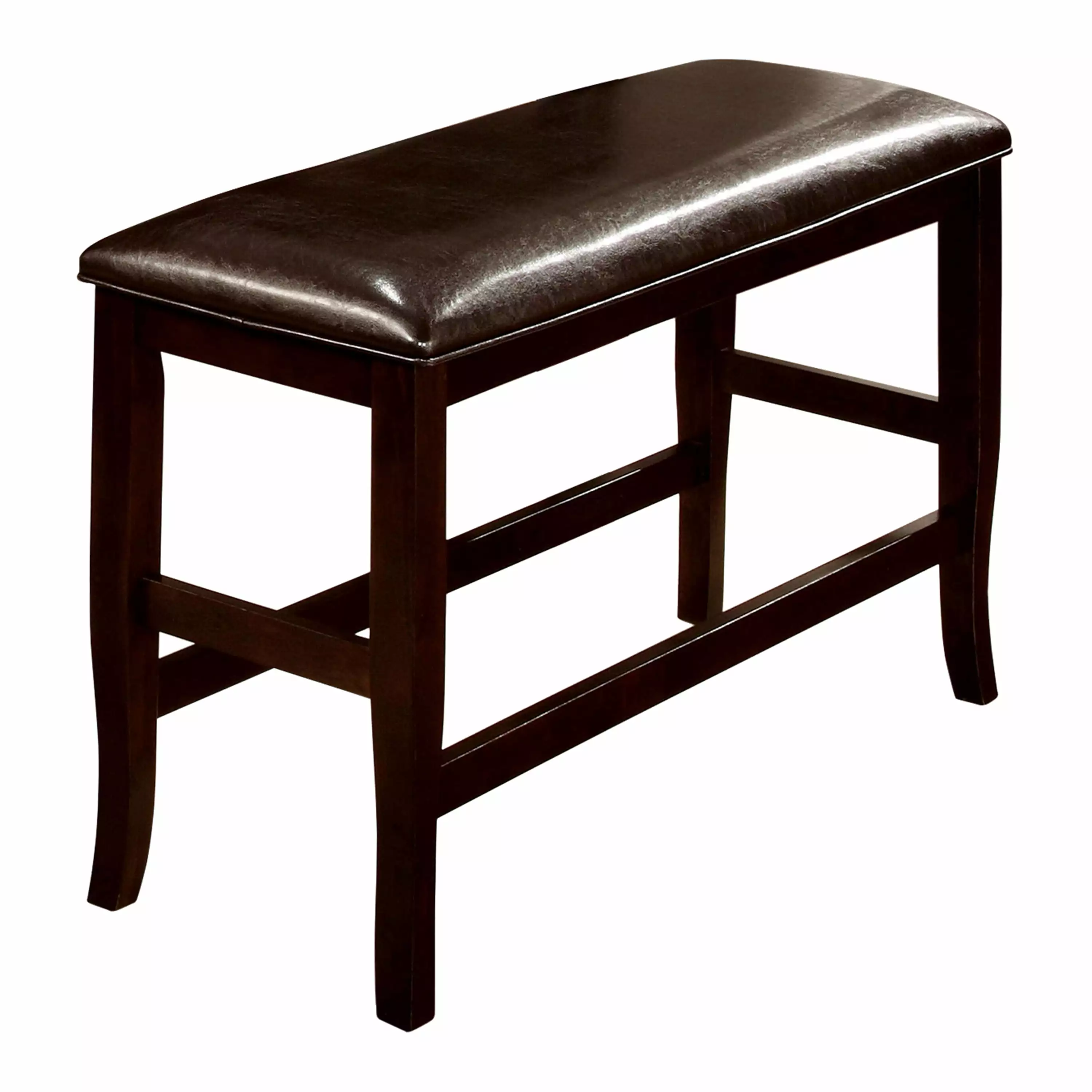 Furniture America Tula Padded Counter Height Dining Bench Espresso Benches