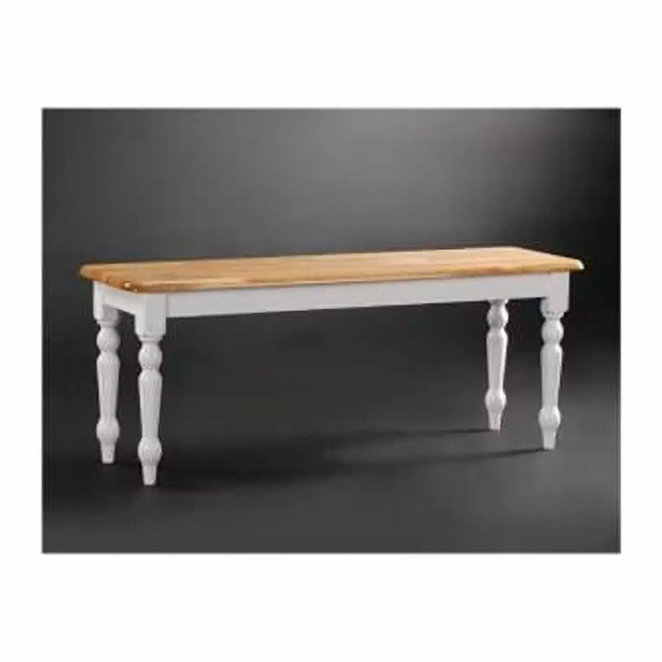 Boraam Farmhouse White and Natural Finish Dining Bench Kitchen or Dining Room Benches MadeToOrder