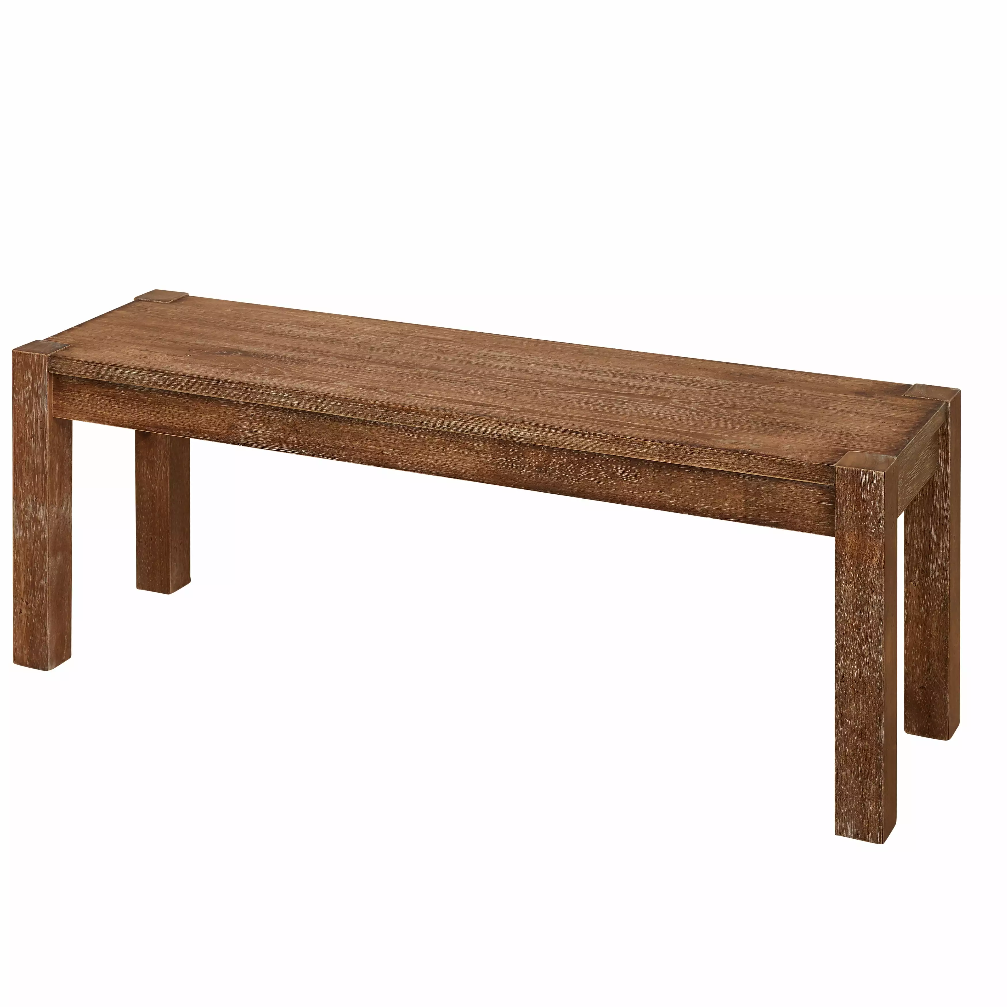 TMS Denny Indoor Dining Bench 48L x 15D x 18H Driftwood - Rustic and Compact Dining Bench Benches