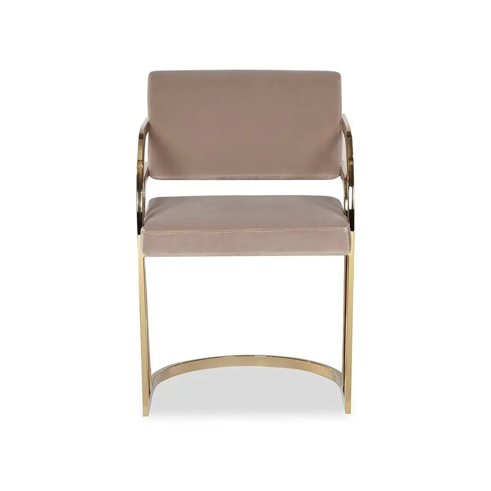 Dylan Dining Chair - Gainsborough Mink Velvet Polished Warm alloy