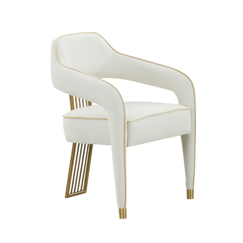 Stretch Jacquard Corralis Cream Performance Flax Dining Chair