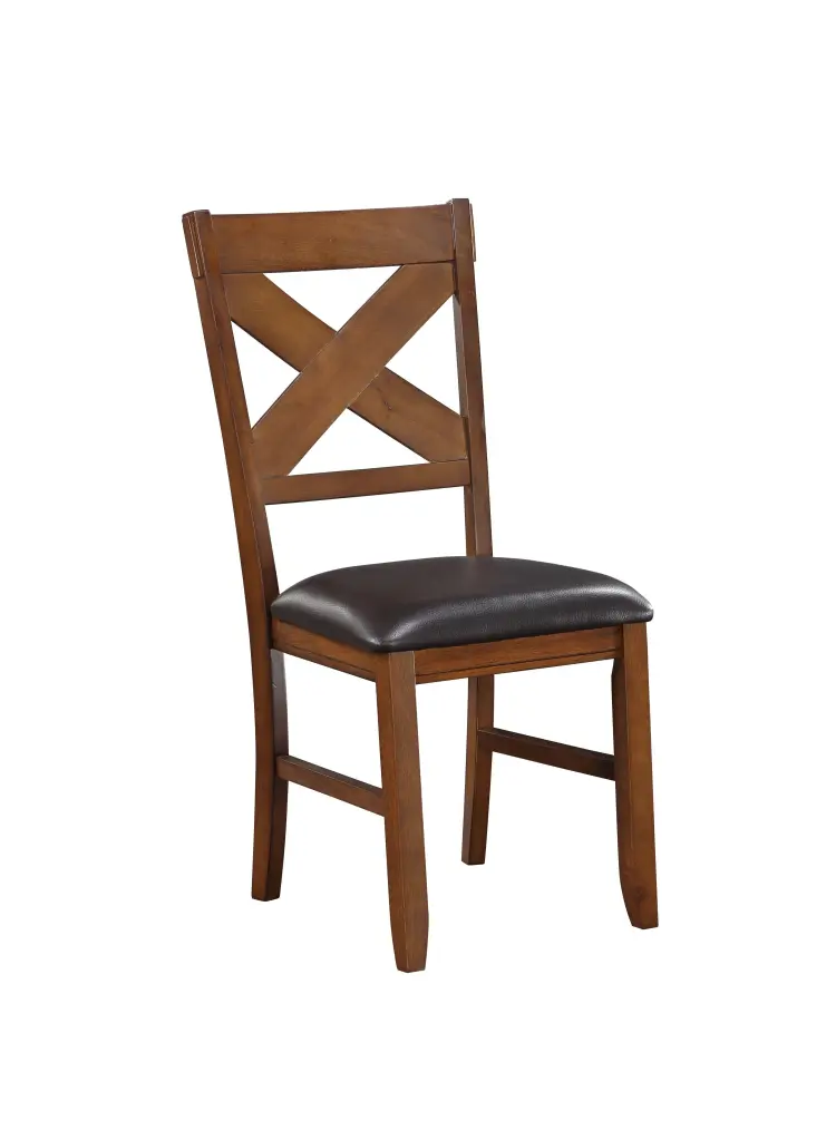 Apollo Espresso PU & Walnut Side Chair - Elegant Dining Room Chair