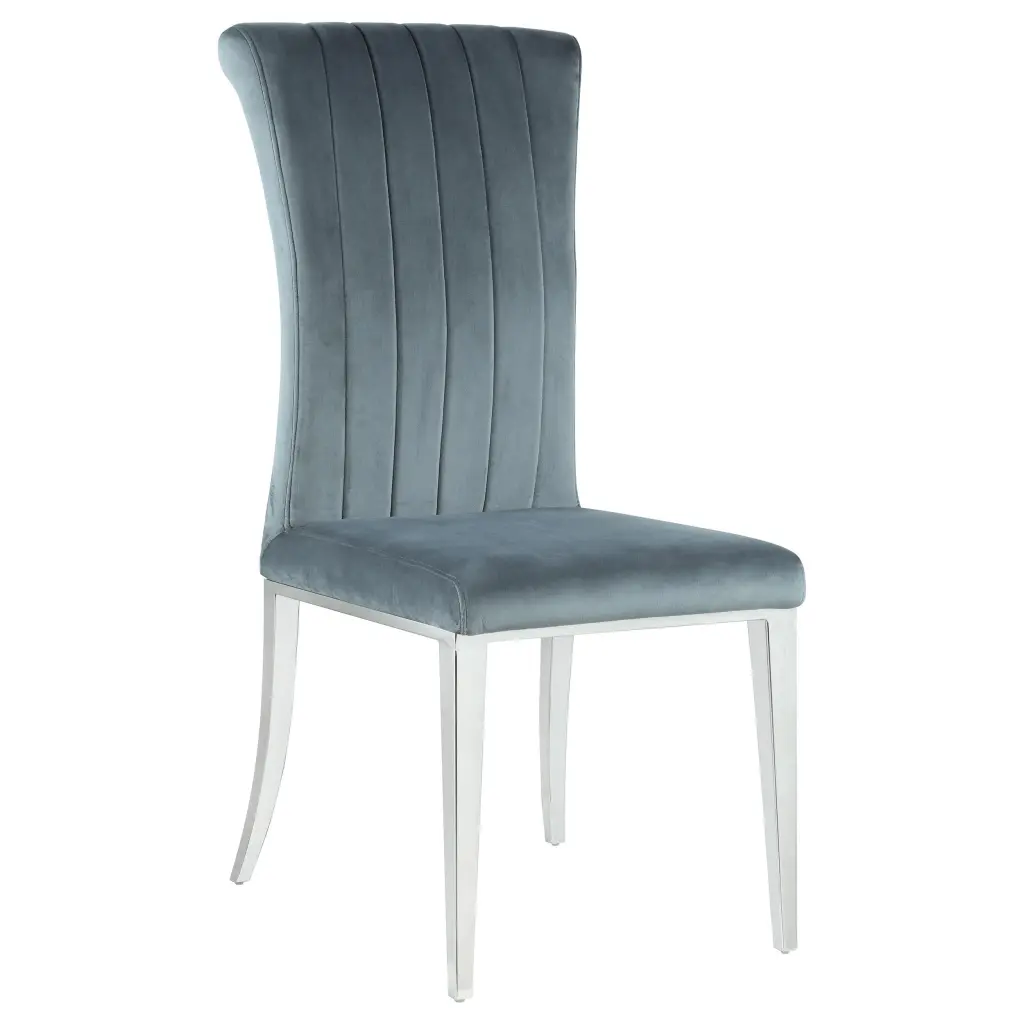 Beaufort Upholstered Curved Back Side Chairs Dark Grey Set 2 Dining Chairs