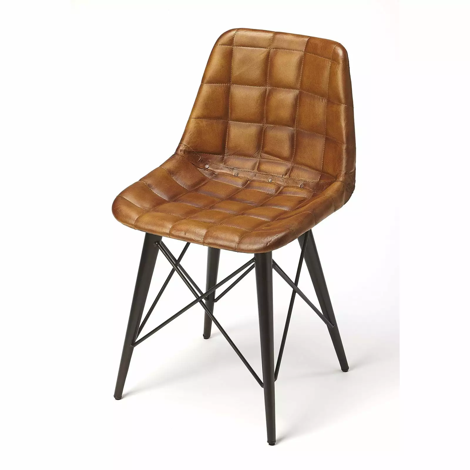 Butler Specialty Patty Leather Side Chair Brown - Elegant Dining Room Seating Butler Specialty Company