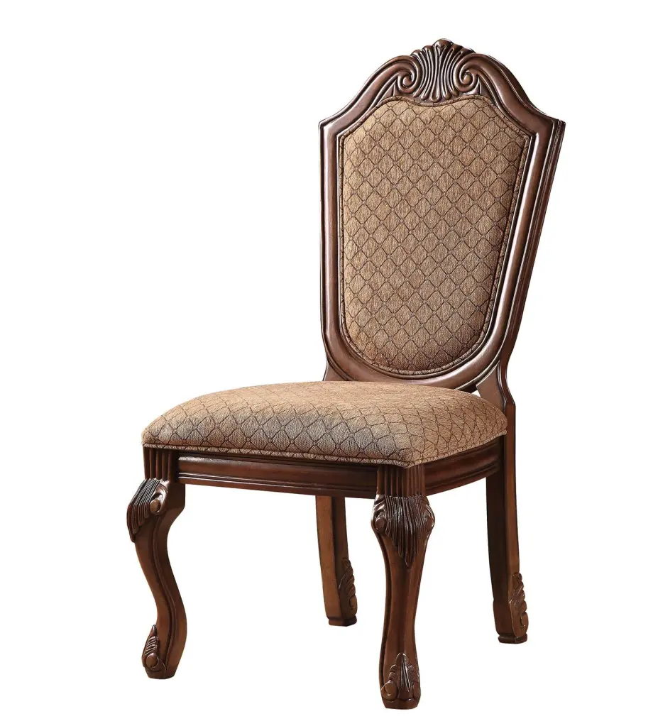 Chateau De Ville Fabric & Cherry Side Chair - Elegant Dining Room Chair