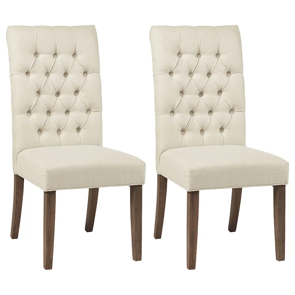 Douglas Tufted Back Dining Chairs Vineyard Oak Set 2 Elegant Dining Room Chairs