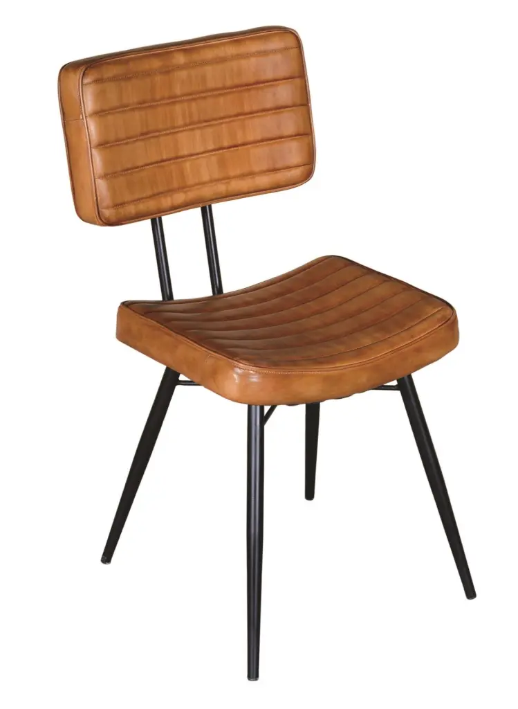 Misty Padded Side Chairs Camel and Black Set 2 Modern Dining Room Chairs