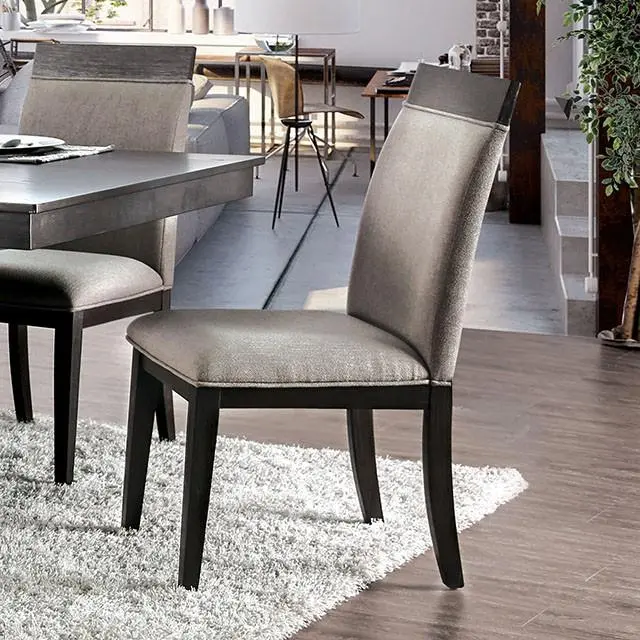 Modoc Espresso Beige Side Chair Set 2 Dining Chairs