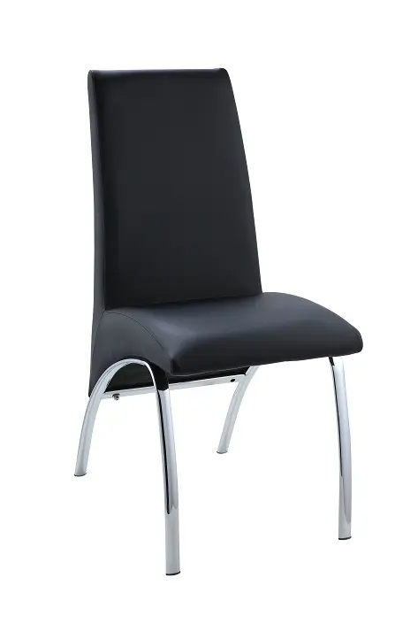 Pervis Black PU and Chrome Side Chair Contemporary Dining Chair