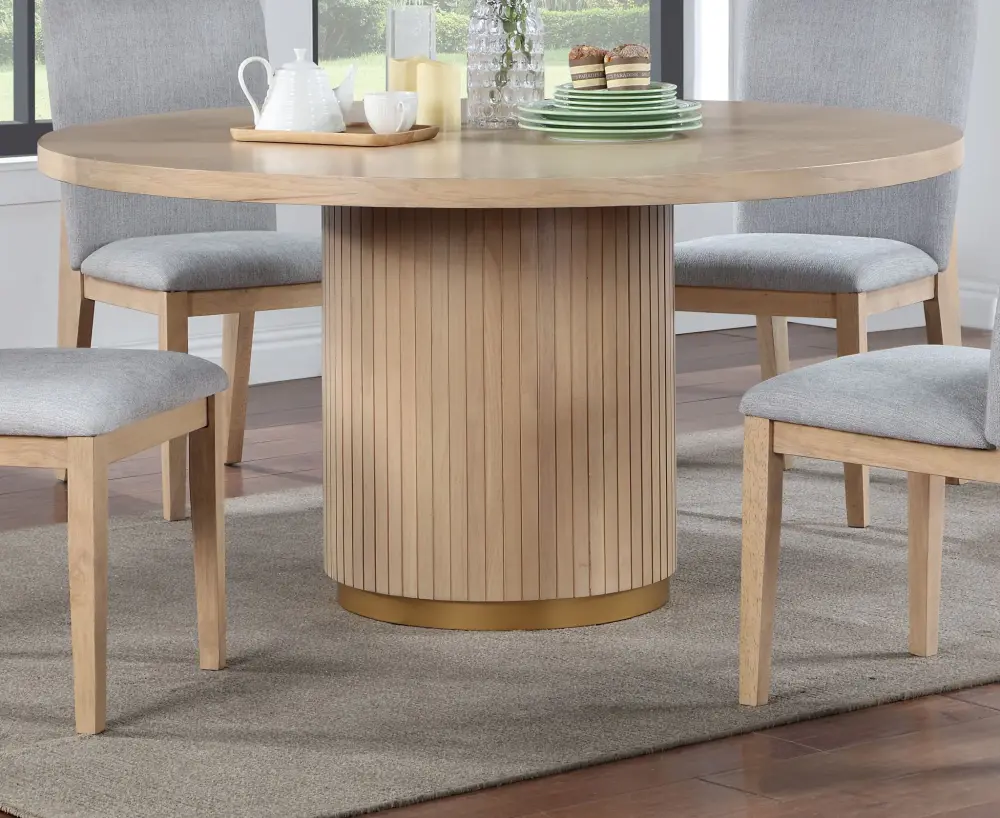 Caspian - Broad Dining Table - Oak Finish