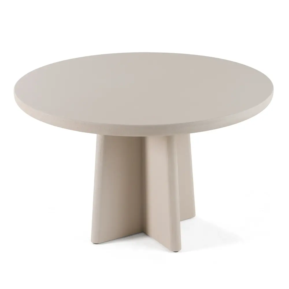 Modrest Evermore - Minimalist Grey Faux Cement Round Dining Table