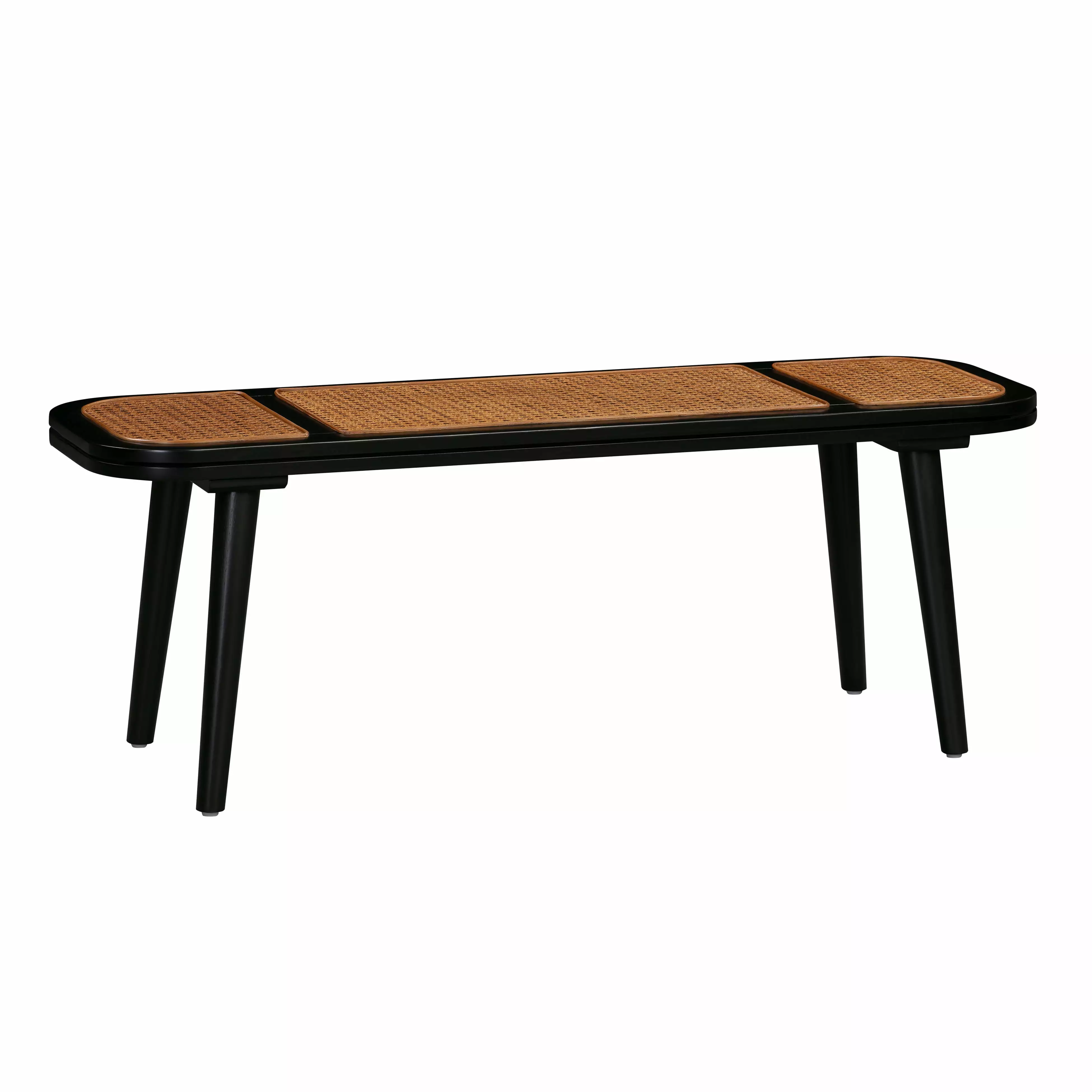 TOV Furniture Emilia Acacia Bench Woven Cane Seat Modern Dining Bench Benches