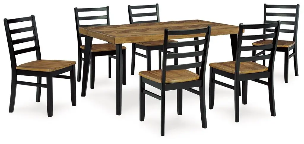 Blondon Dining Table and 6 Chairs Set Large Family Dining Furniture