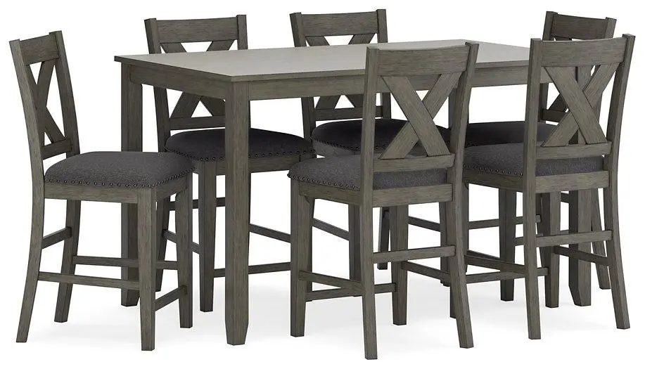 Caitbrook 7-Piece Counter Height Dining Set Table and Bar Stools - Large Family Dining