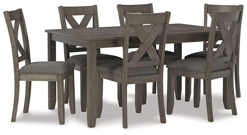 Caitbrook 7-Piece Dining Table and Chairs Set - Large Family Dining Room Furniture