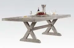 Acme Rocky Gray Oak Rectangular Dining Table 72860 - Modern Kitchen Furniture