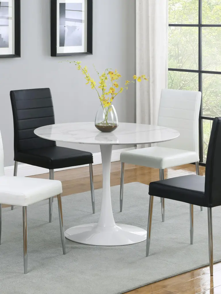 Arkell 40-inch Round Pedestal Dining Table White Large Kitchen Table