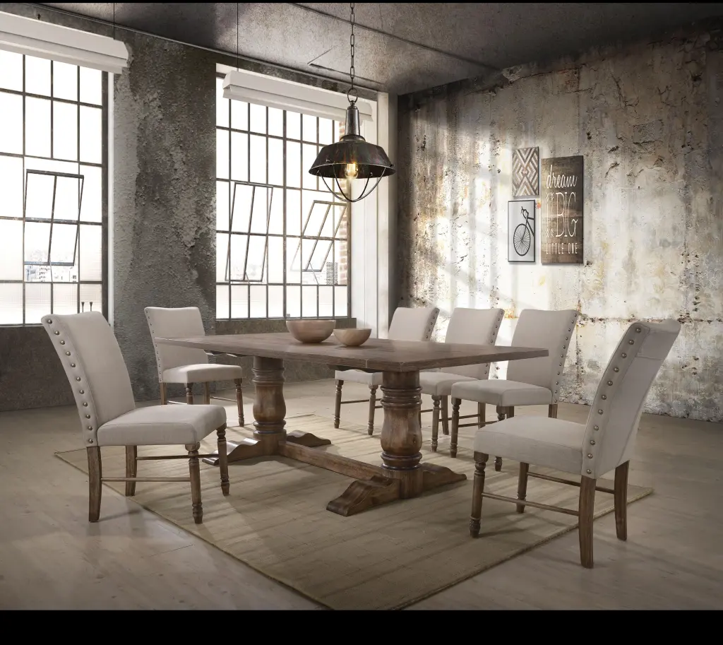 Leventis Weathered Oak Dining Table - Rustic Kitchen Table