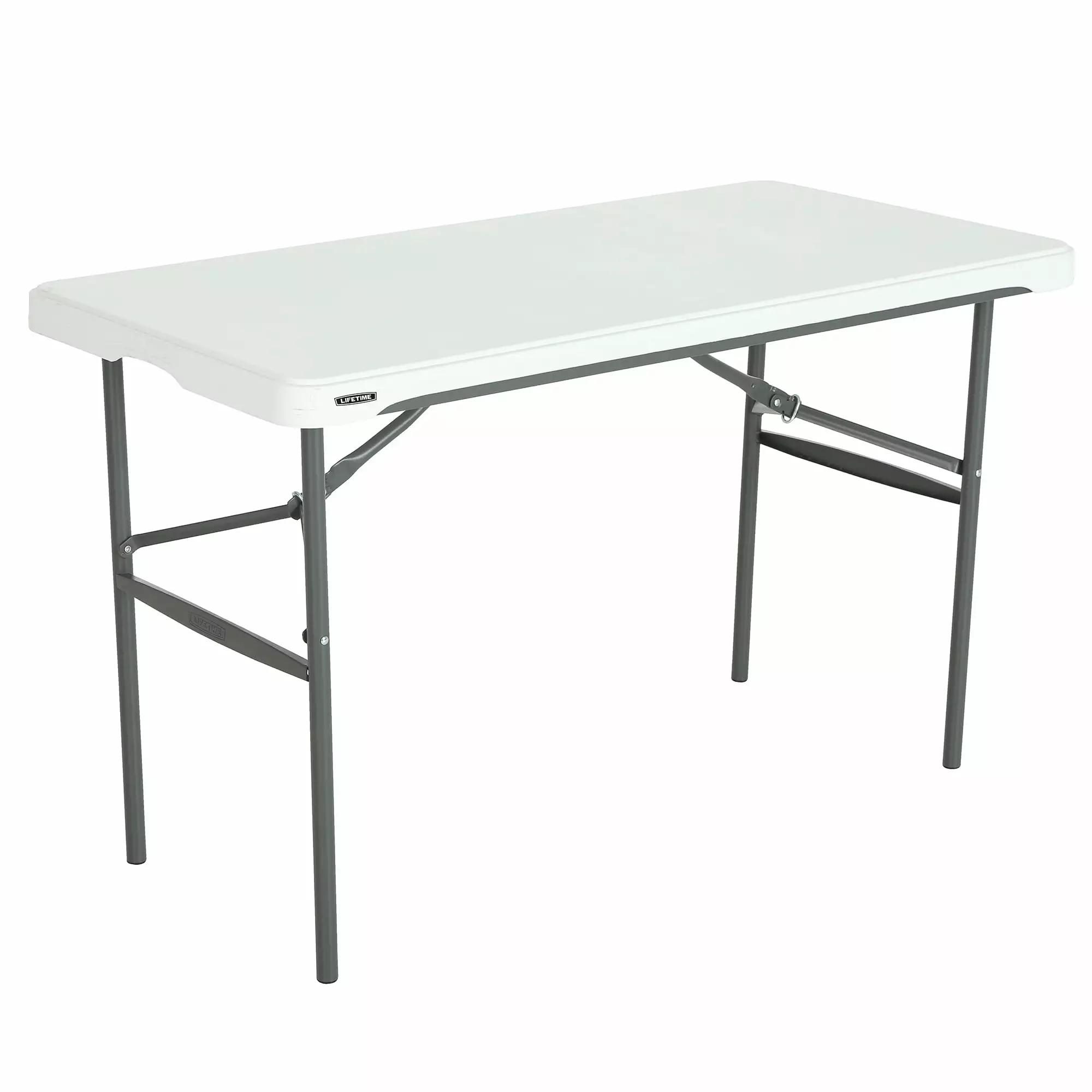 Lifetime 4 Foot Nesting Rectangle Table Indoor Outdoor Commercial Grade White Granite 280478