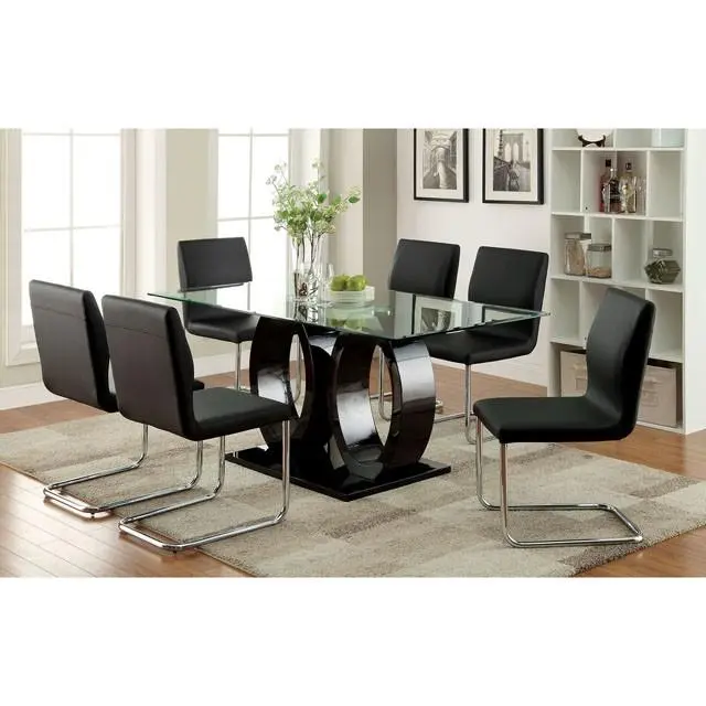 LODIA I Black Dining Table Modern Kitchen Table 4-Seater