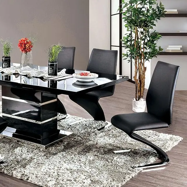 Midvale Black Chrome Dining Table Modern Kitchen Furniture