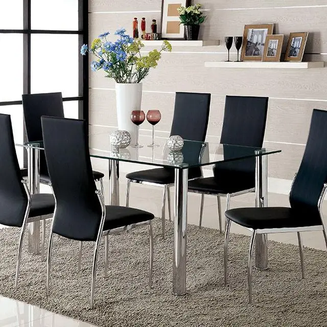 Oahu Chrome Dining Table Modern Kitchen Table