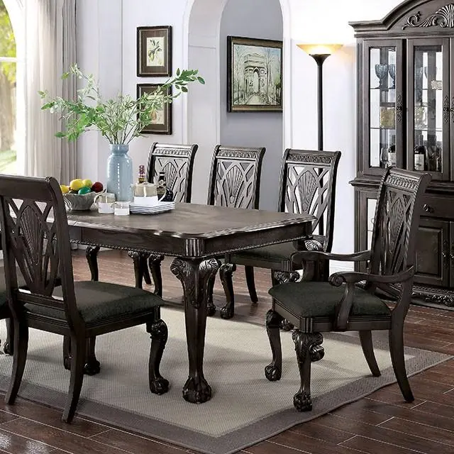 Petersburg Dark Gray Dining Table 18 Inch Leaf - Extendable Table