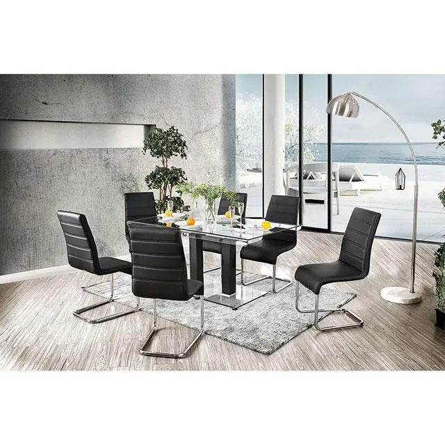 Richfield Black and Chrome Dining Table Modern Home