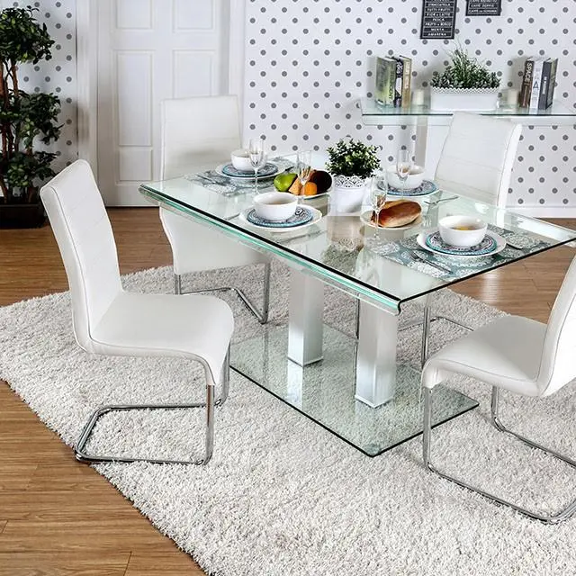 Richfield I Silver and Chrome Dining Table Elegant and Durable