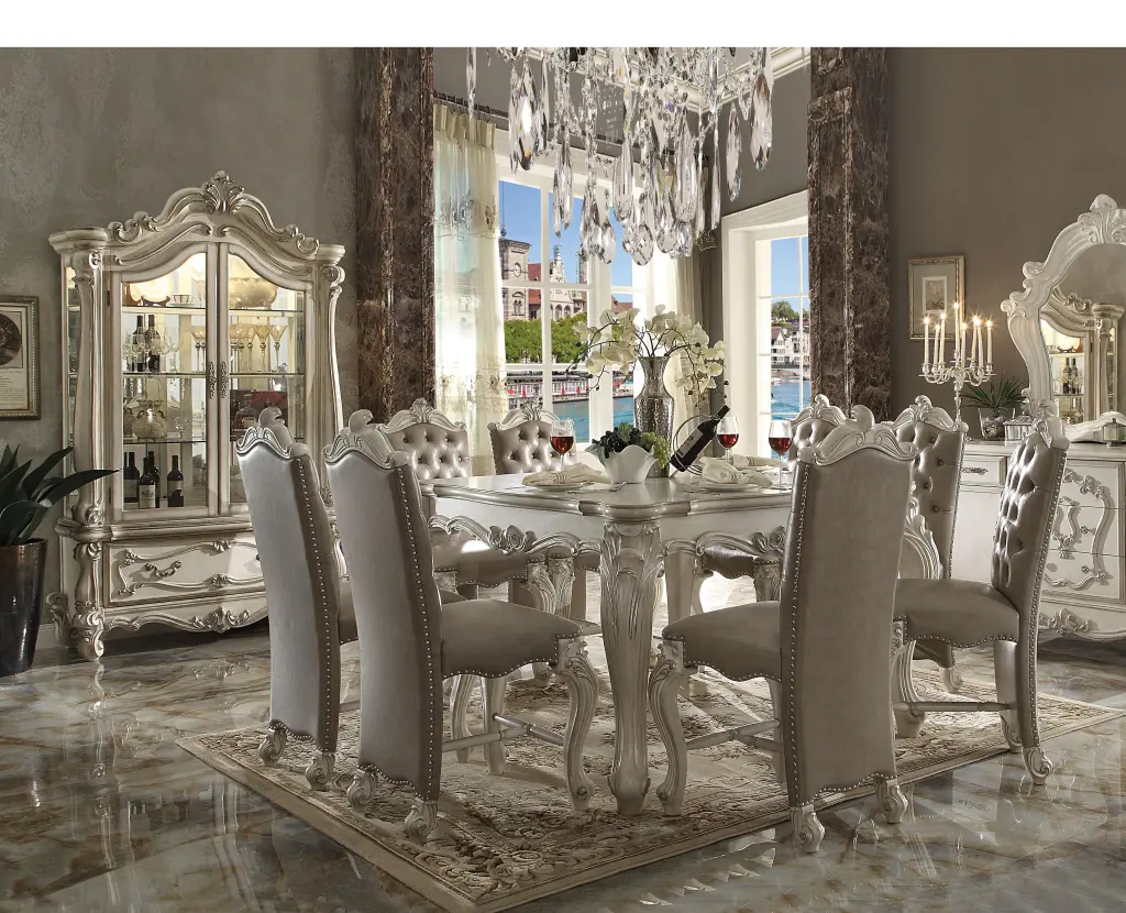 Versailles Bone White Counter Height Table - Modern Kitchen Dining Set