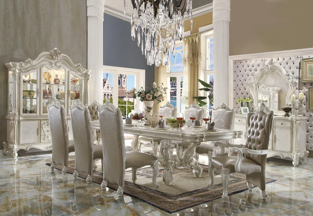 Versailles Bone White Dining Table - Elegant Kitchen Furniture