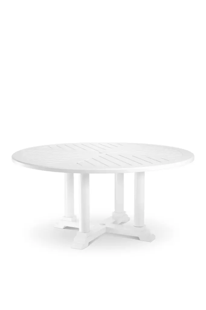 White Round Outdoor Dining Table L Eichholtz Bell Rive - Patio Garden Table