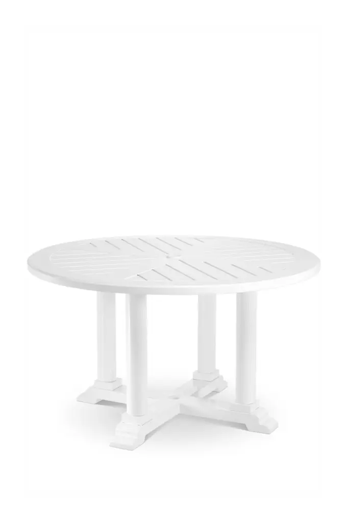 White Round Outdoor Dining Table S Eichholtz Bell Rive - Small Patio Table