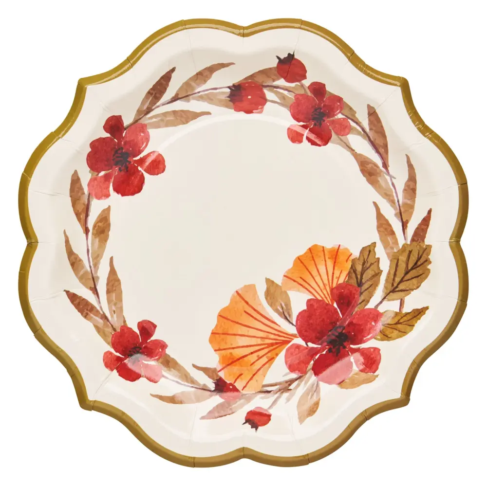 Autumn Foliage Paper Salad Plate/8pk